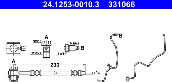 ATE 24.1253-0010.3 - Bremžu šļūtene www.autospares.lv