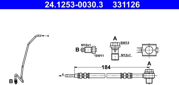 ATE 24.1253-0030.3 - Bremžu šļūtene www.autospares.lv