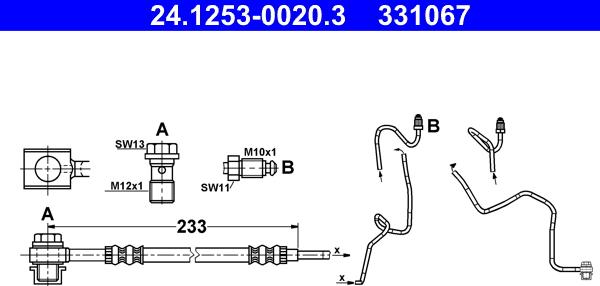 ATE 24.1253-0020.3 - Bremžu šļūtene www.autospares.lv