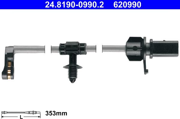 ATE 24.8190-0990.2 - Indikators, Bremžu uzliku nodilums www.autospares.lv