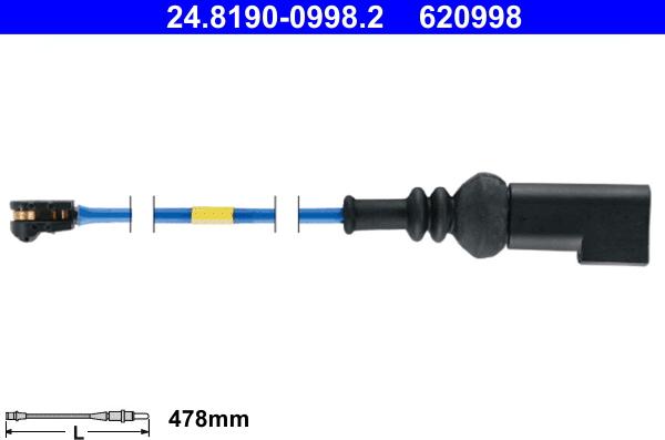 ATE 24.8190-0998.2 - Indikators, Bremžu uzliku nodilums autospares.lv