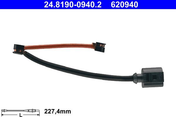 ATE 24.8190-0940.2 - Сигнализатор, износ тормозных колодок www.autospares.lv