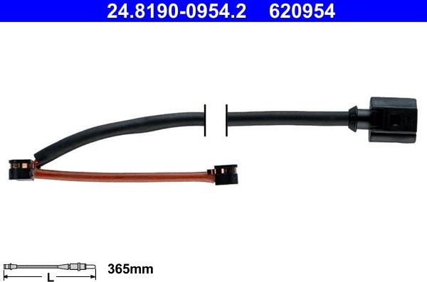 ATE 24.8190-0954.2 - Сигнализатор, износ тормозных колодок www.autospares.lv