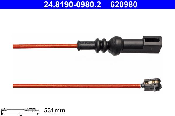 ATE 24.8190-0980.2 - Indikators, Bremžu uzliku nodilums www.autospares.lv