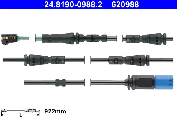 ATE 24.8190-0988.2 - Indikators, Bremžu uzliku nodilums www.autospares.lv