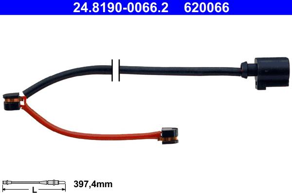 ATE 24.8190-0066.2 - Сигнализатор, износ тормозных колодок www.autospares.lv