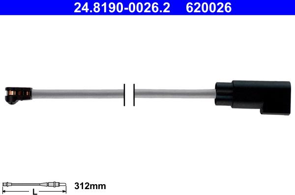 ATE 24.8190-0026.2 - Indikators, Bremžu uzliku nodilums www.autospares.lv