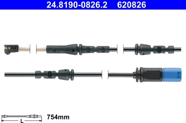 ATE 24.8190-0826.2 - Indikators, Bremžu uzliku nodilums www.autospares.lv