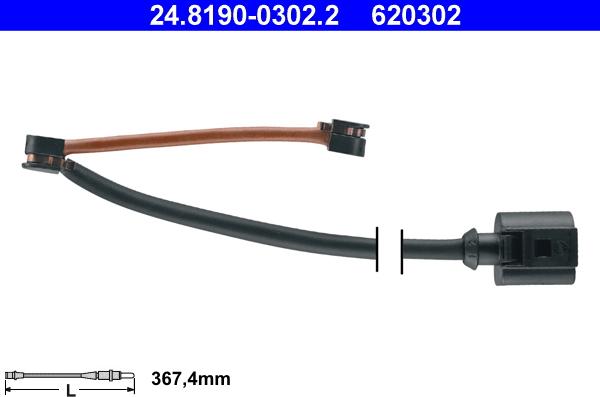 ATE 24.8190-0302.2 - Сигнализатор, износ тормозных колодок www.autospares.lv