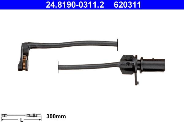 ATE 24.8190-0311.2 - Warning Contact, brake pad wear www.autospares.lv