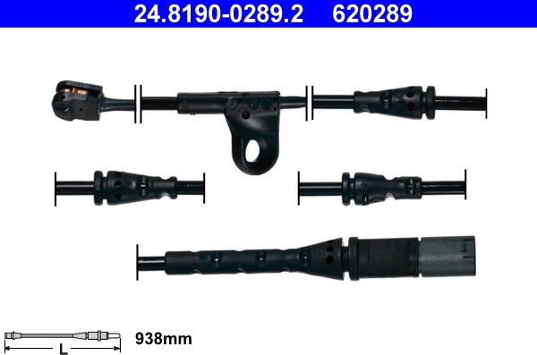 ATE 24.8190-0289.2 - Сигнализатор, износ тормозных колодок www.autospares.lv