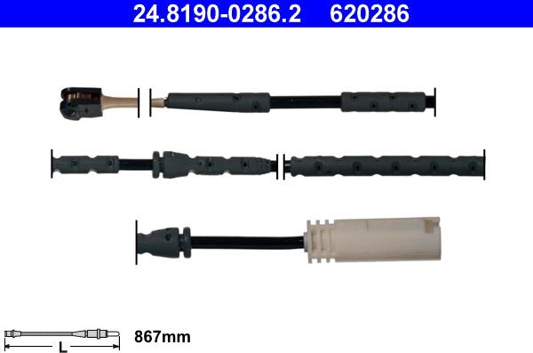 ATE 24.8190-0286.2 - Indikators, Bremžu uzliku nodilums www.autospares.lv