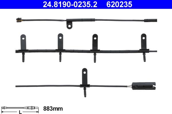 ATE 24.8190-0235.2 - Indikators, Bremžu uzliku nodilums www.autospares.lv