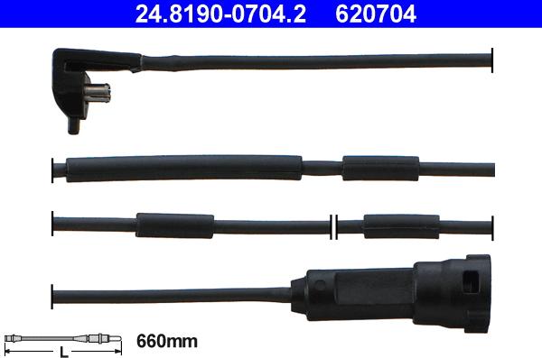 ATE 24.8190-0704.2 - Сигнализатор, износ тормозных колодок www.autospares.lv