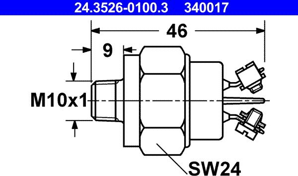 ATE 24.3526-0100.3 - Bremžu signāla slēdzis www.autospares.lv