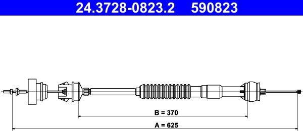 ATE 24.3728-0823.2 - Трос, управление сцеплением www.autospares.lv