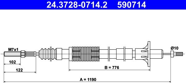 ATE 24.3728-0714.2 - Trose, Sajūga pievads autospares.lv