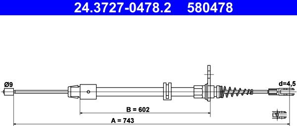 ATE 24.3727-0478.2 - Trose, Stāvbremžu sistēma www.autospares.lv