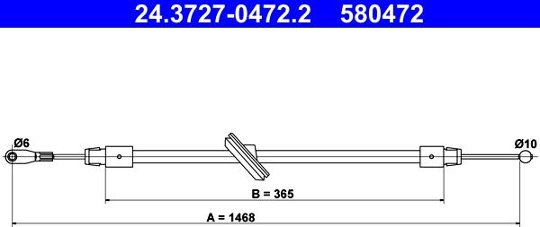 ATE 24.3727-0472.2 - Trose, Stāvbremžu sistēma www.autospares.lv