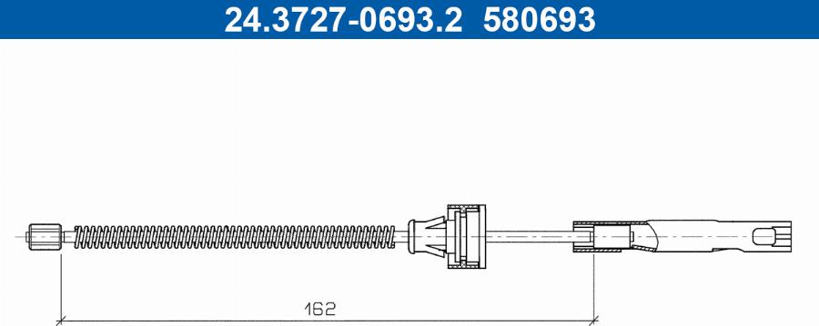 ATE 24.3727-0693.2 - Trose, Stāvbremžu sistēma www.autospares.lv