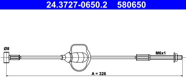 ATE 24.3727-0650.2 - Trose, Stāvbremžu sistēma www.autospares.lv