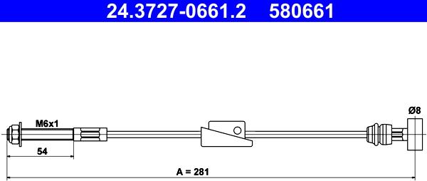 ATE 24.3727-0661.2 - Trose, Stāvbremžu sistēma www.autospares.lv