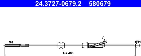 ATE 24.3727-0679.2 - Trose, Stāvbremžu sistēma www.autospares.lv