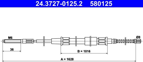 ATE 24.3727-0125.2 - Trose, Stāvbremžu sistēma www.autospares.lv