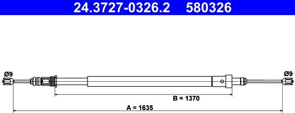 ATE 24.3727-0326.2 - Trose, Stāvbremžu sistēma autospares.lv