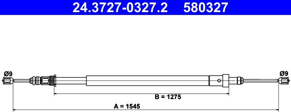 ATE 24.3727-0327.2 - Trose, Stāvbremžu sistēma autospares.lv