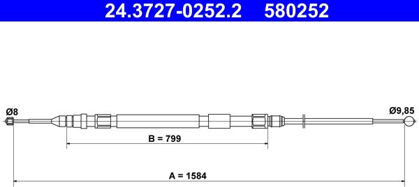 ATE 24.3727-0252.2 - Trose, Stāvbremžu sistēma www.autospares.lv