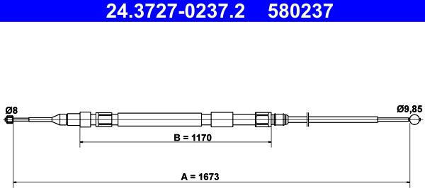 ATE 24.3727-0237.2 - Trose, Stāvbremžu sistēma www.autospares.lv