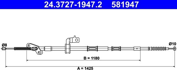 ATE 24.3727-1947.2 - Trose, Stāvbremžu sistēma www.autospares.lv