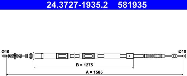 ATE 24.3727-1935.2 - Trose, Stāvbremžu sistēma www.autospares.lv