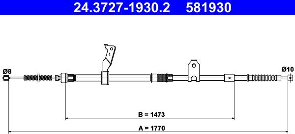 ATE 24.3727-1930.2 - Trose, Stāvbremžu sistēma www.autospares.lv