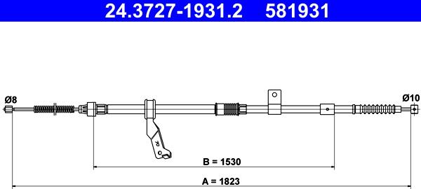 ATE 24.3727-1931.2 - Trose, Stāvbremžu sistēma www.autospares.lv