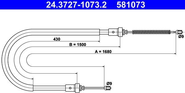 ATE 24.3727-1073.2 - Trose, Stāvbremžu sistēma autospares.lv