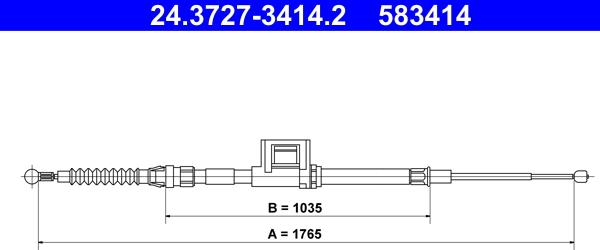 ATE 24.3727-3414.2 - Cable, parking brake www.autospares.lv