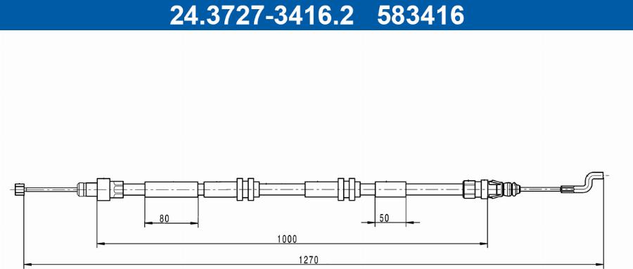 ATE 24.3727-3416.2 - Trose, Stāvbremžu sistēma autospares.lv