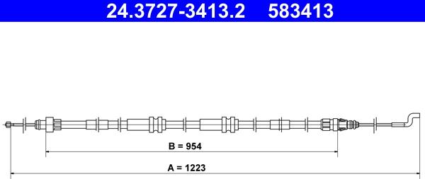 ATE 24.3727-3413.2 - Trose, Stāvbremžu sistēma autospares.lv