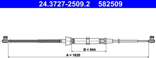 ATE 24.3727-2509.2 - Trose, Stāvbremžu sistēma www.autospares.lv