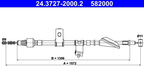 ATE 24.3727-2000.2 - Trose, Stāvbremžu sistēma www.autospares.lv