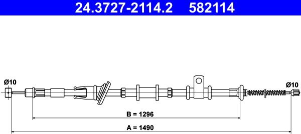 ATE 24.3727-2114.2 - Trose, Stāvbremžu sistēma www.autospares.lv