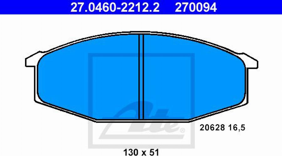 ATE 270094 - Bremžu uzliku kompl., Disku bremzes autospares.lv