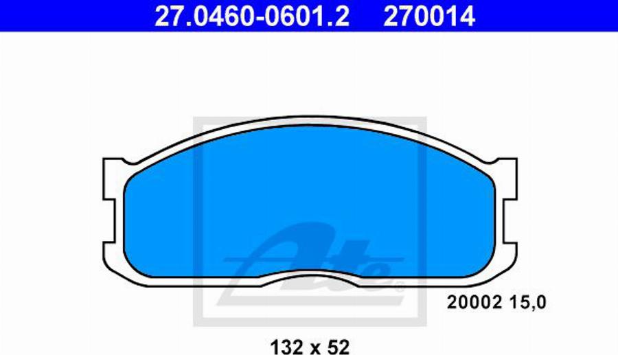 ATE 270014 - Bremžu uzliku kompl., Disku bremzes www.autospares.lv