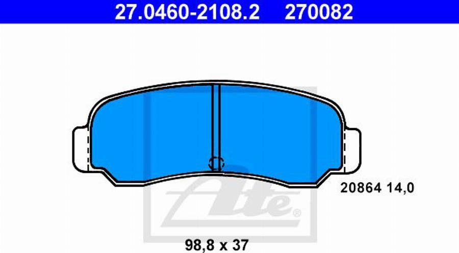 ATE 270082 - Bremžu uzliku kompl., Disku bremzes www.autospares.lv