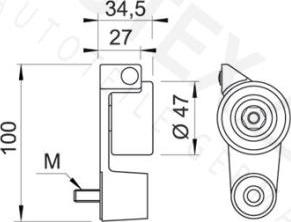 Autex 641619 - Spriegotājrullītis, Gāzu sadales mehānisma piedziņas siksna www.autospares.lv