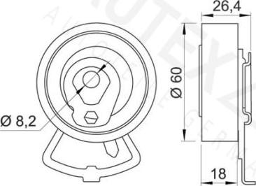 Autex 641035 - Натяжной ролик, зубчатый ремень ГРМ www.autospares.lv