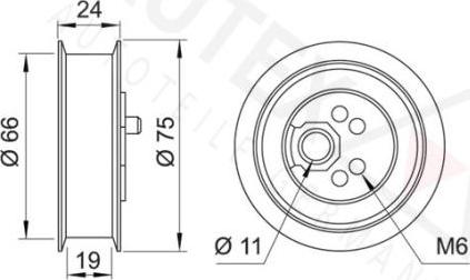 Autex 641116 - Натяжной ролик, зубчатый ремень ГРМ www.autospares.lv