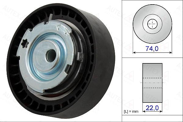 Autex 654906 - Spriegotājrullītis, Gāzu sadales mehānisma piedziņas siksna www.autospares.lv